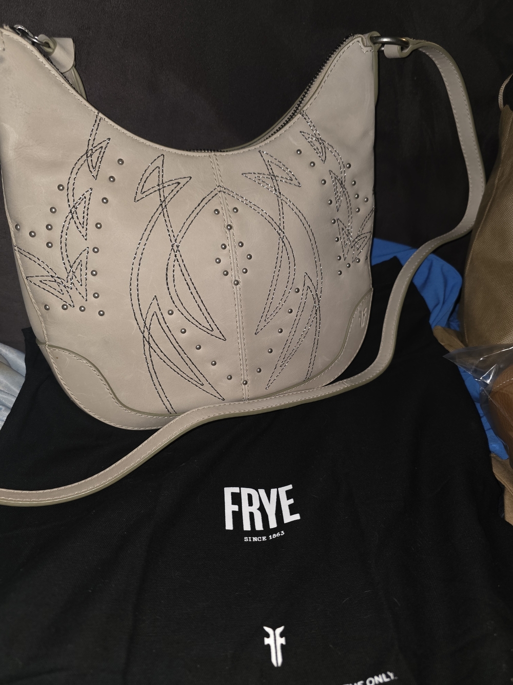 FRYE Women's Beige Crossbody Or Shoulder Bag Gorgeous & Very Rare. XSoft Leather